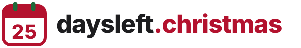 daysleft.christmas logo: calendar page showing 25